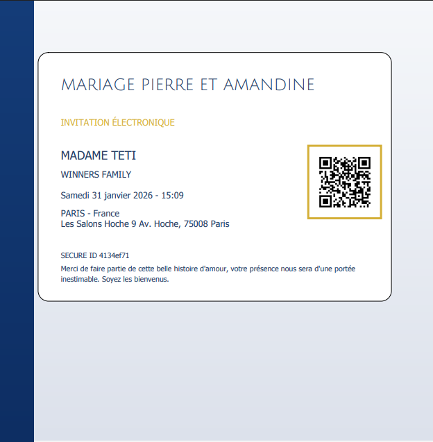 Tickets et invitations électroniques sécurisés avec QR code